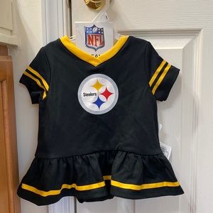 Baby Girl Pittsburgh Steelers NFL Dress w/ Bloomers - Black & Gold